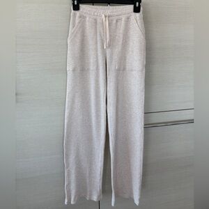 Aritzia TNA waffle wide leg pant in cream